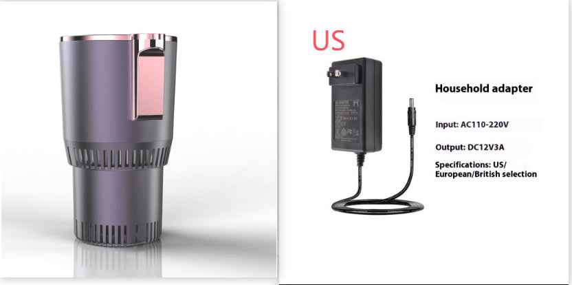 2 In1 Car Heating Cooling Cup 12V Smart Car Cup Holder Digital Temperature Display Drink Cup Warmer Cooler Mini Car Refrigerator