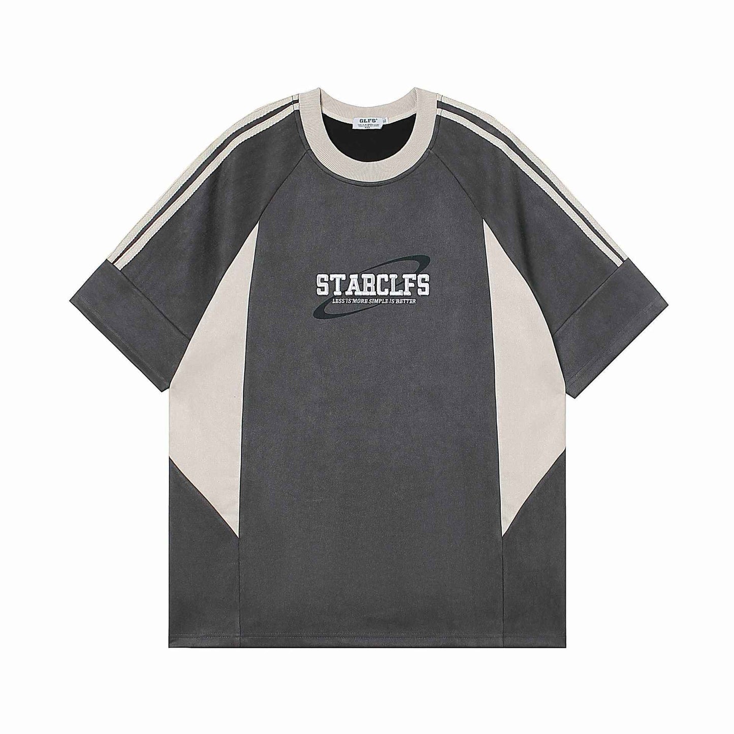 Men's Loose Short-sleeved T-shirt With Letter Embroidery Design