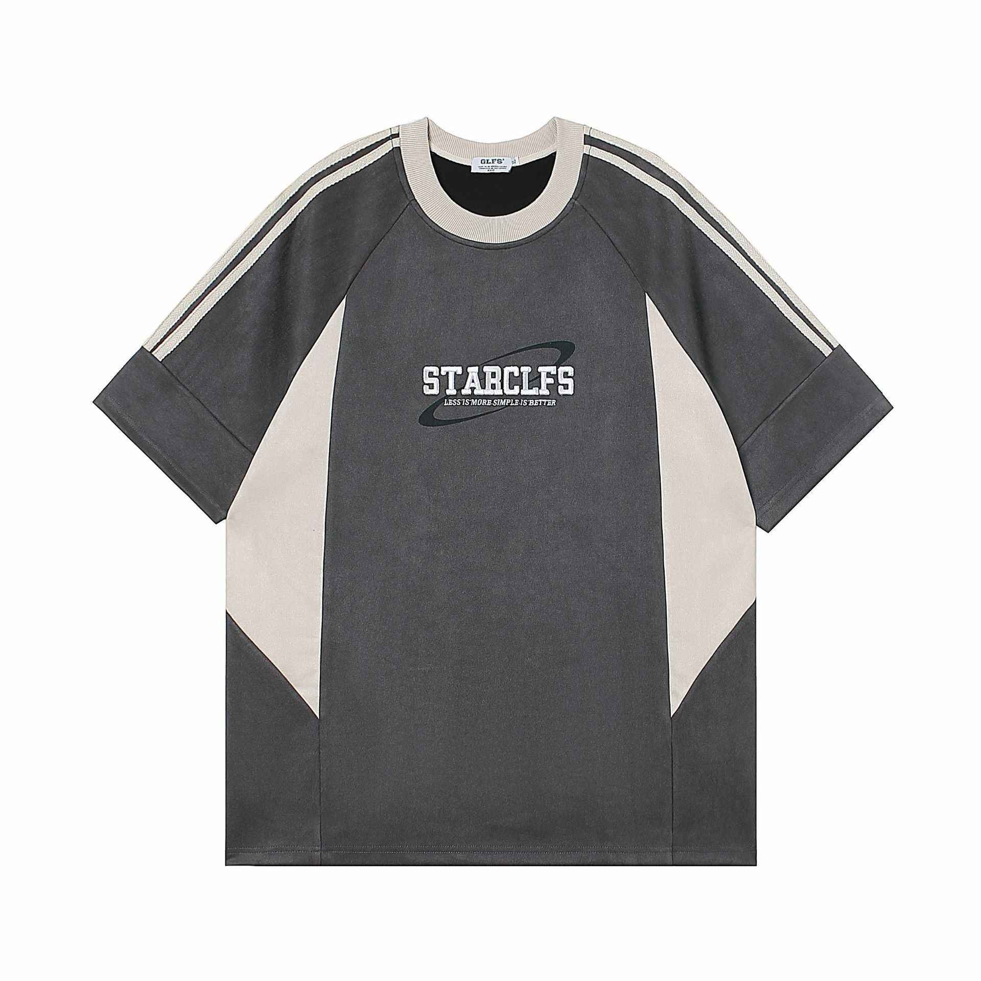 Men's Loose Short-sleeved T-shirt With Letter Embroidery Design