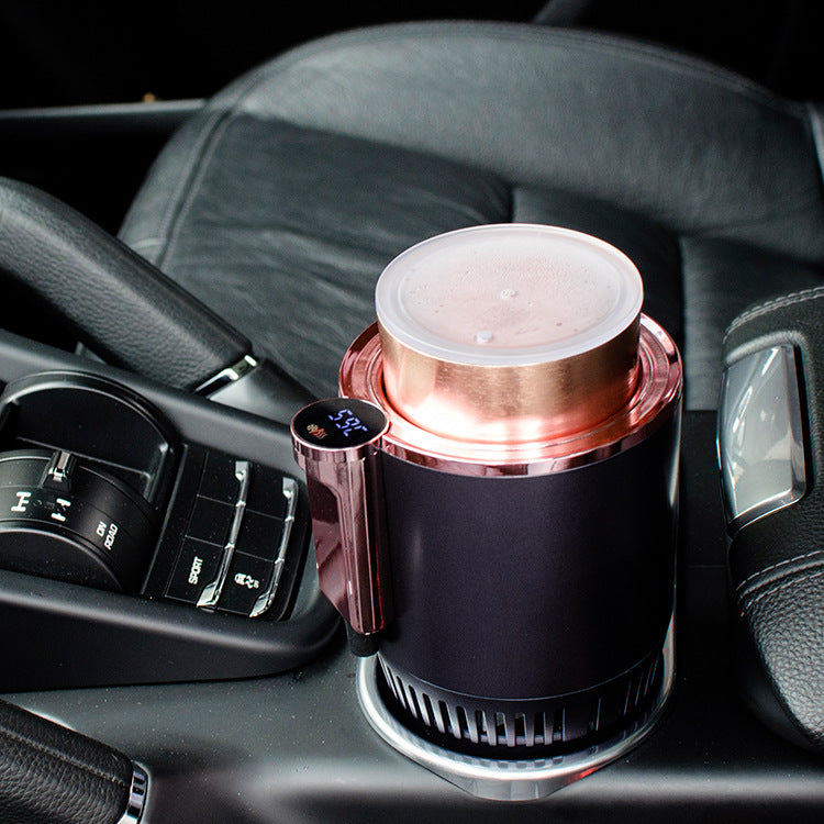 2 In1 Car Heating Cooling Cup 12V Smart Car Cup Holder Digital Temperature Display Drink Cup Warmer Cooler Mini Car Refrigerator - branded cloth centre
