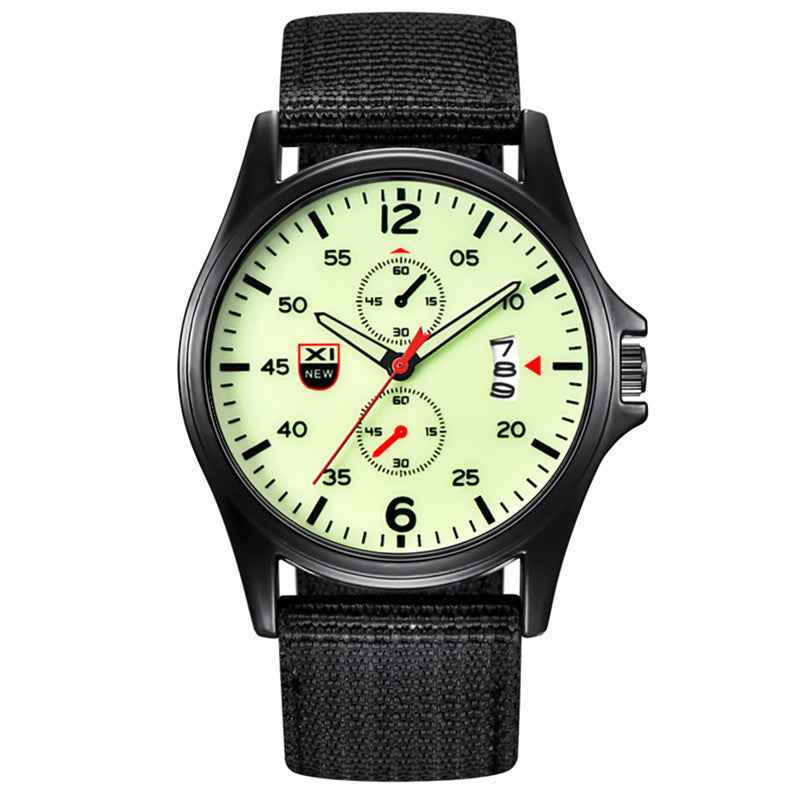 Fashion Nylon Strap Sports Army Style Watch Calendar Quartz Watch