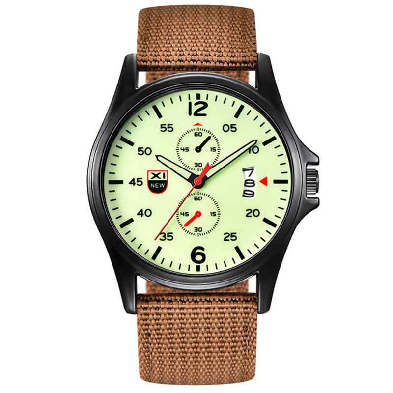 Fashion Nylon Strap Sports Army Style Watch Calendar Quartz Watch