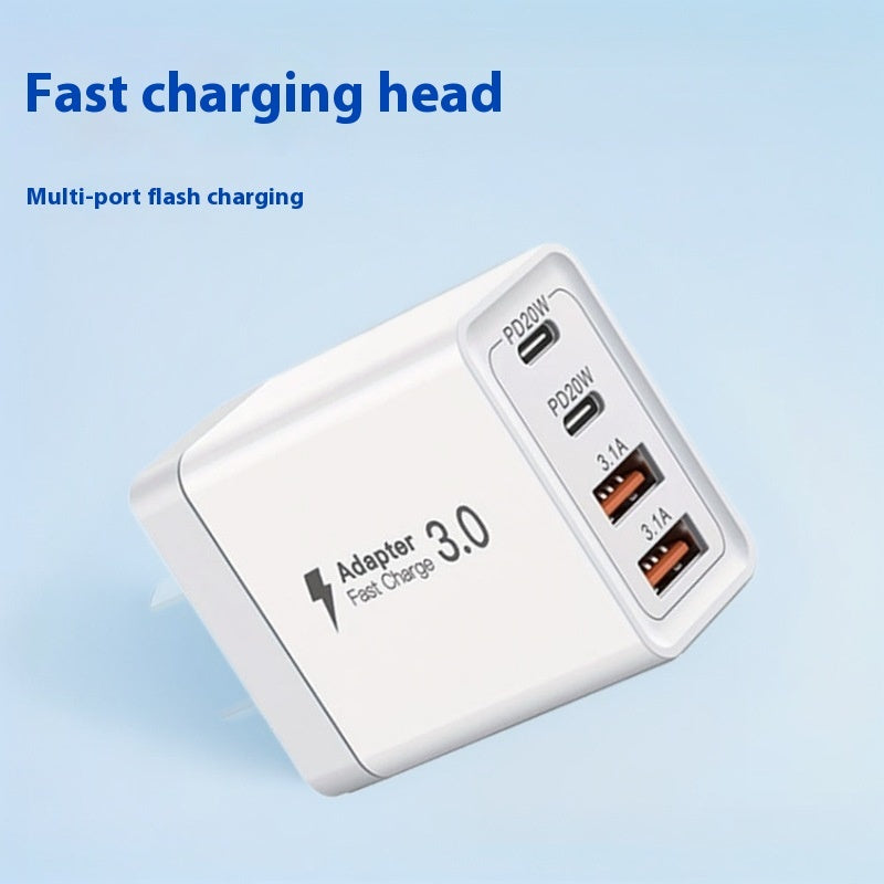 Multi-port USB Charger Fast Charge Charging Plug - branded cloth centre