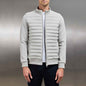 Lightweight Stand Collar Coat For Men Fashion Stitching Knitted Jacket Winter Outwear