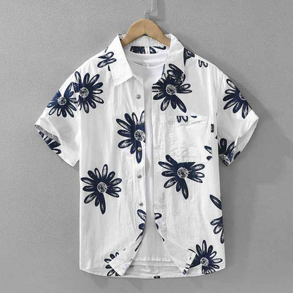 8286 Japanese Trendy Printed Short Sleeve Shirt