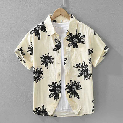 8286 Japanese Trendy Printed Short Sleeve Shirt