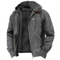 Winter Hooded Coat With Pockets Fashion Warm Fleece Zip-up Jacket Casual Outwear Men's Clothing
