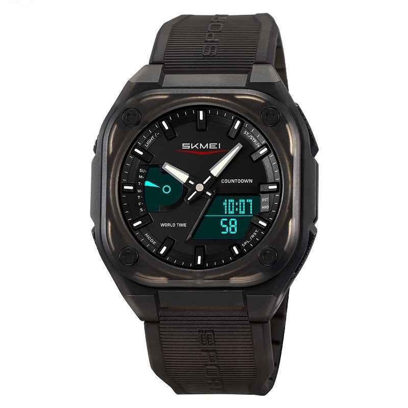 Double Inserts Luminous Waterproof Multifunctional Electronic Watch Outdoor