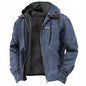 Winter Hooded Coat With Pockets Fashion Warm Fleece Zip-up Jacket Casual Outwear Men's Clothing