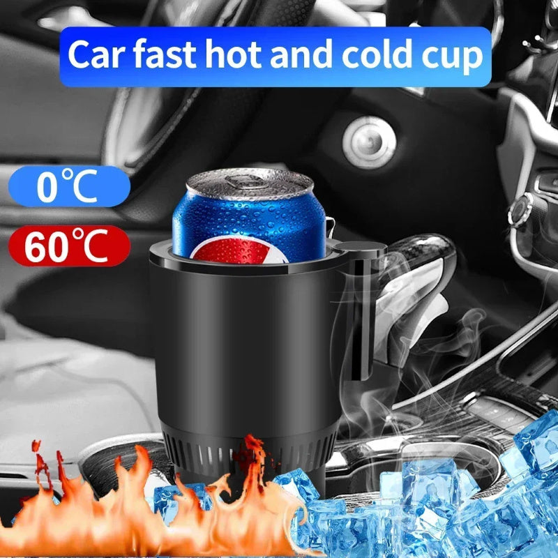 2 In1 Car Heating Cooling Cup 12V Smart Car Cup Holder Digital Temperature Display Drink Cup Warmer Cooler Mini Car Refrigerator - branded cloth centre