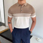 Casual Striped Thin Short-sleeved Polo Shirt