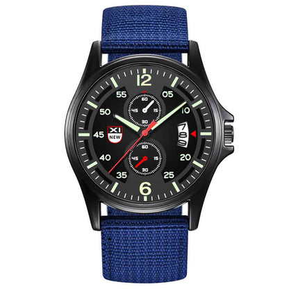 Fashion Nylon Strap Sports Army Style Watch Calendar Quartz Watch