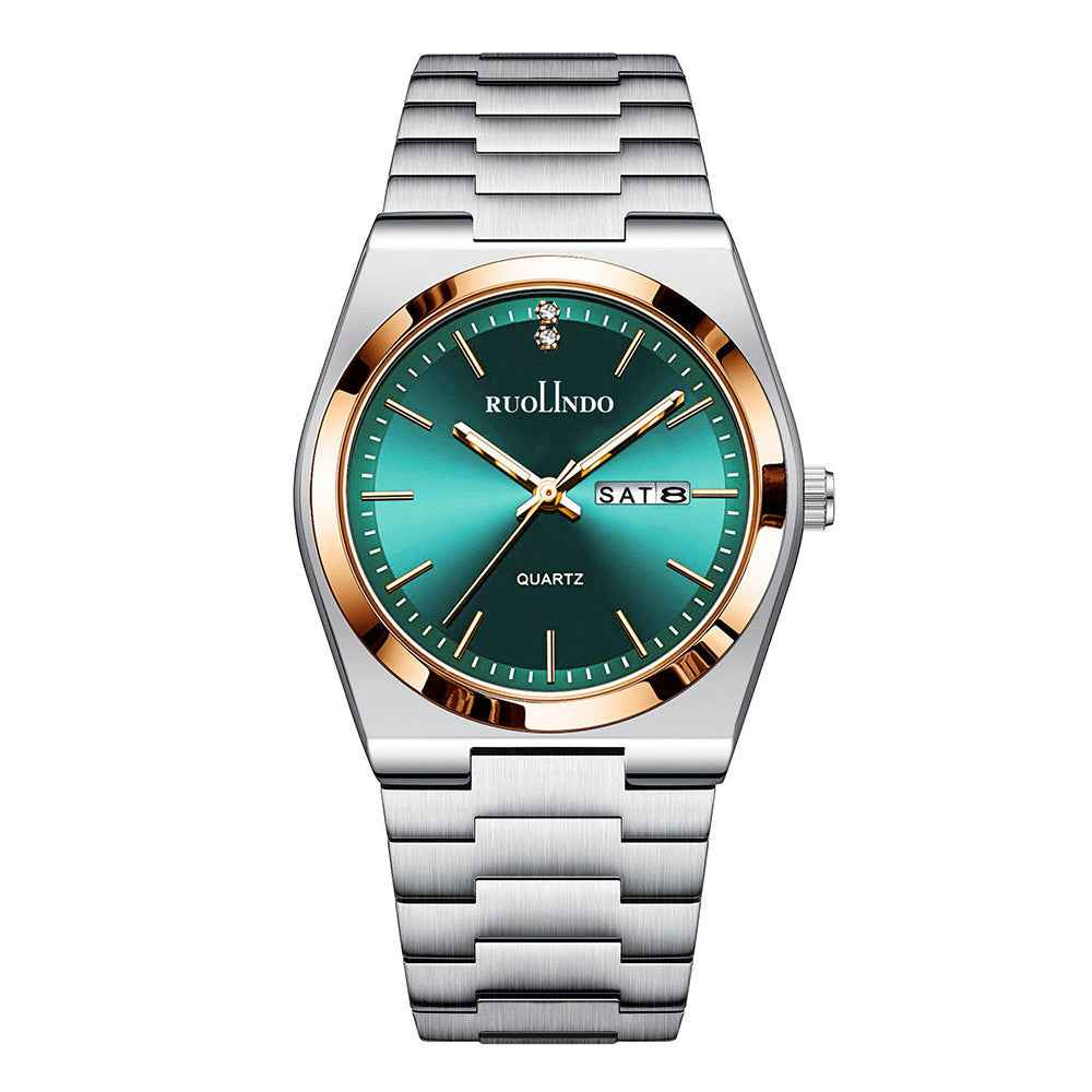 Double Calendar Advanced Stainless Steel Luminous Men's Watch