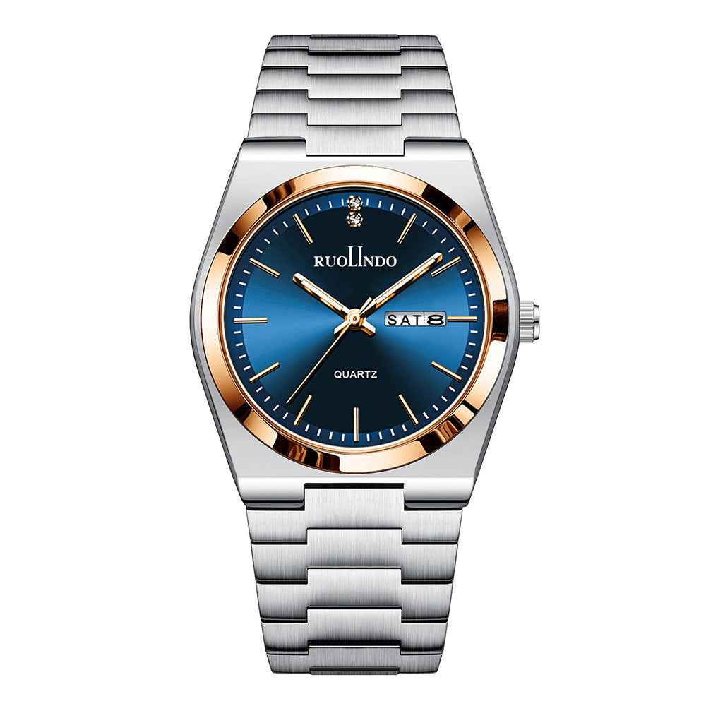 Double Calendar Advanced Stainless Steel Luminous Men's Watch