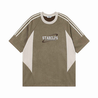 Men's Loose Short-sleeved T-shirt With Letter Embroidery Design