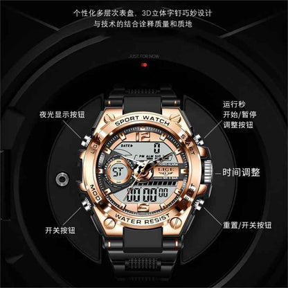 Dual Display Advanced Quartz Fashion Electronic Sports Watch