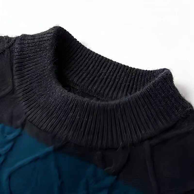 Autumn And Winter Pure Color Youth Business Casual Loose Round Neck Cashmere Knitted Bottoming Shirt
