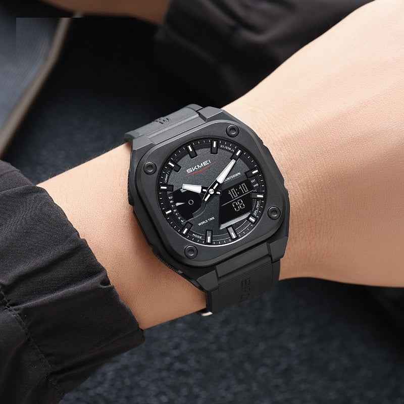 Double Inserts Luminous Waterproof Multifunctional Electronic Watch Outdoor