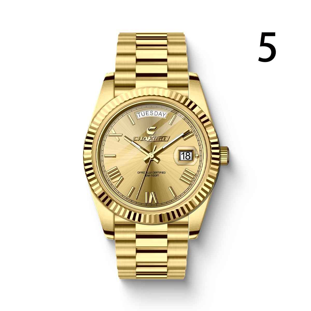 Fashion Men's Watch Steel Band Large Dial Quartz Wrist Watch