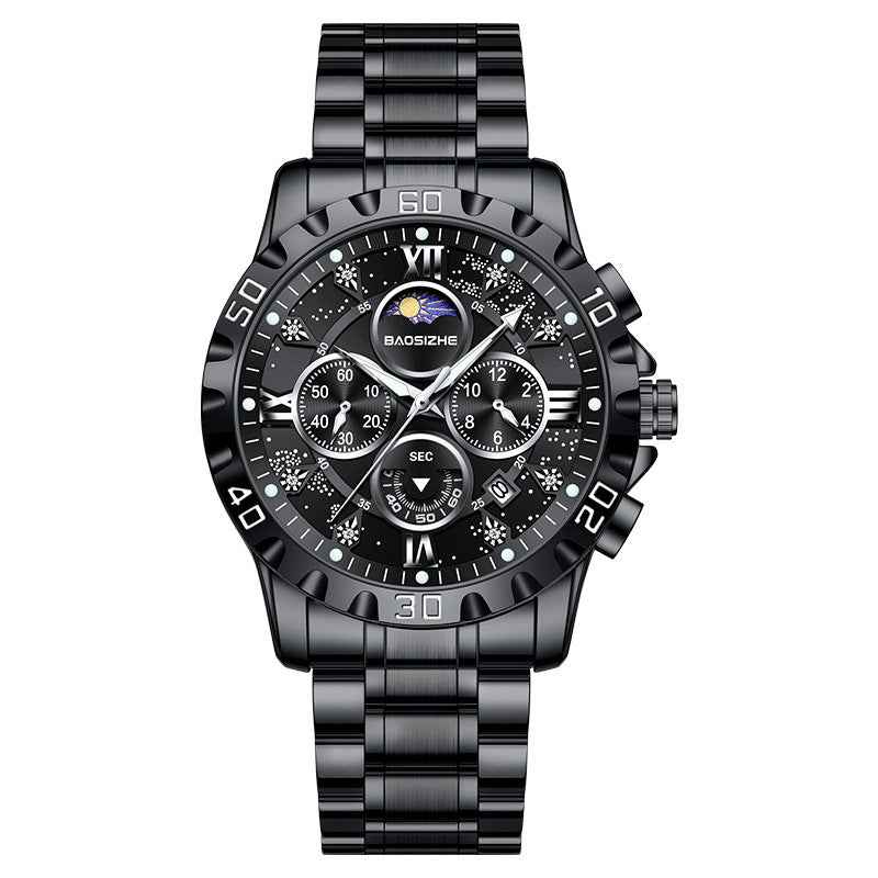 Automatic Non-mechanical Watch Steel Belt Waterproof Quartz Watch Men's Watch