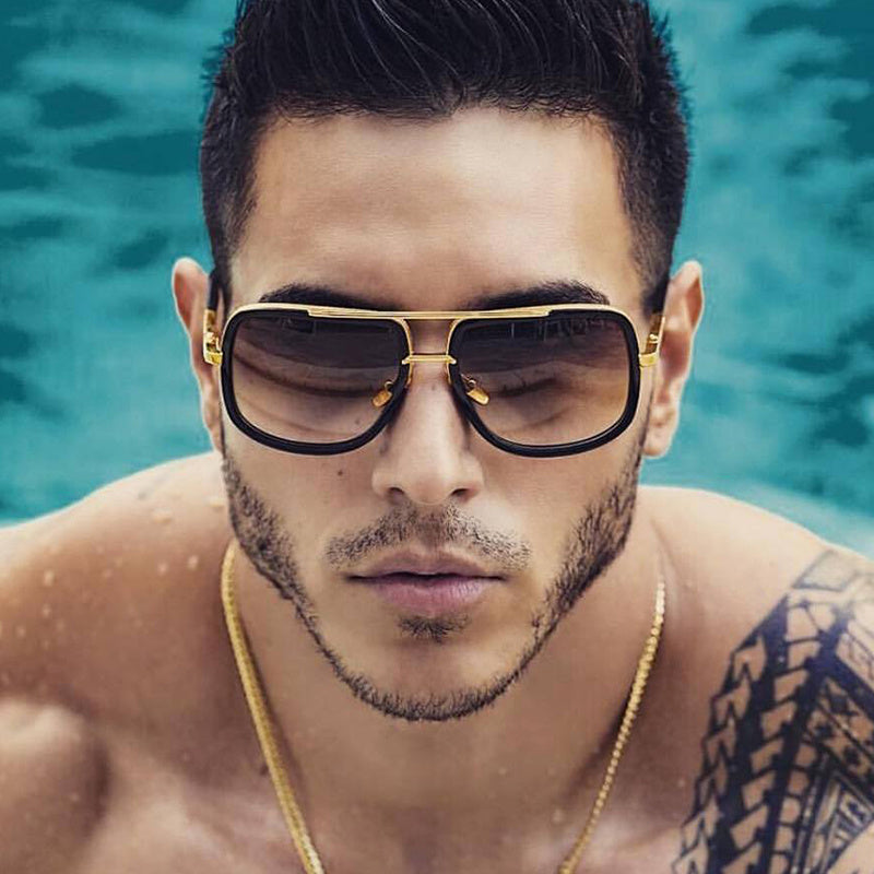 Flat Top Hot Square Sunglasses Men Women Luxury Brand Design Couple Lady Celebrity Brad Pitt Sun Glasses Super star Eyewear - branded cloth centre