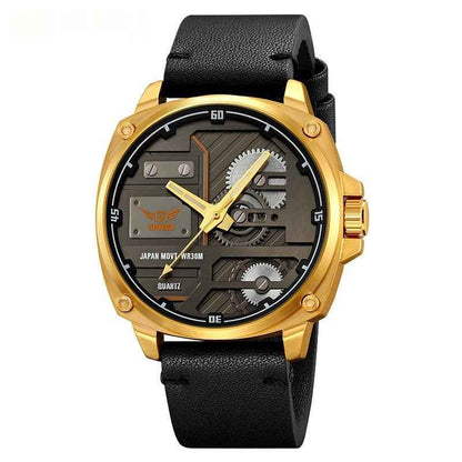 Skmei Genuine Goods New Men's Watch Mechanical Wind Large Dial Men's Quartz Watch 30 M Waterproof Belt Watch