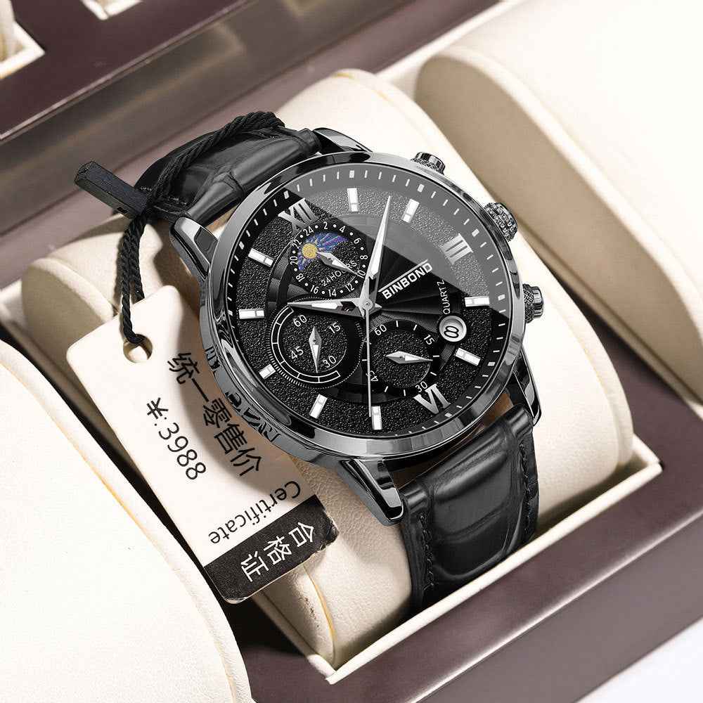 Simple Multifunctional Chronograph Waterproof Quartz Watch