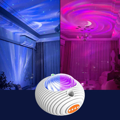 2023 New Double Effect Northern Lights Projector Lamp Milky Way Atmosphere Lamp Starry Sky Lamp White Noise Projector Lamp With Rometes