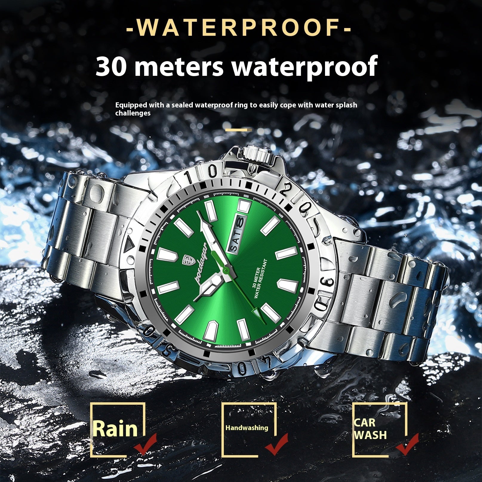 Swiss Brand Waterproof Fashion New Men's Super Strong Luminous Watch - branded cloth centre
