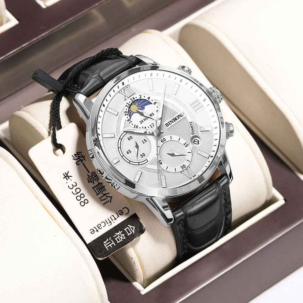 Simple Multifunctional Chronograph Waterproof Quartz Watch