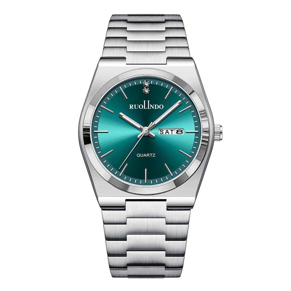 Double Calendar Advanced Stainless Steel Luminous Men's Watch