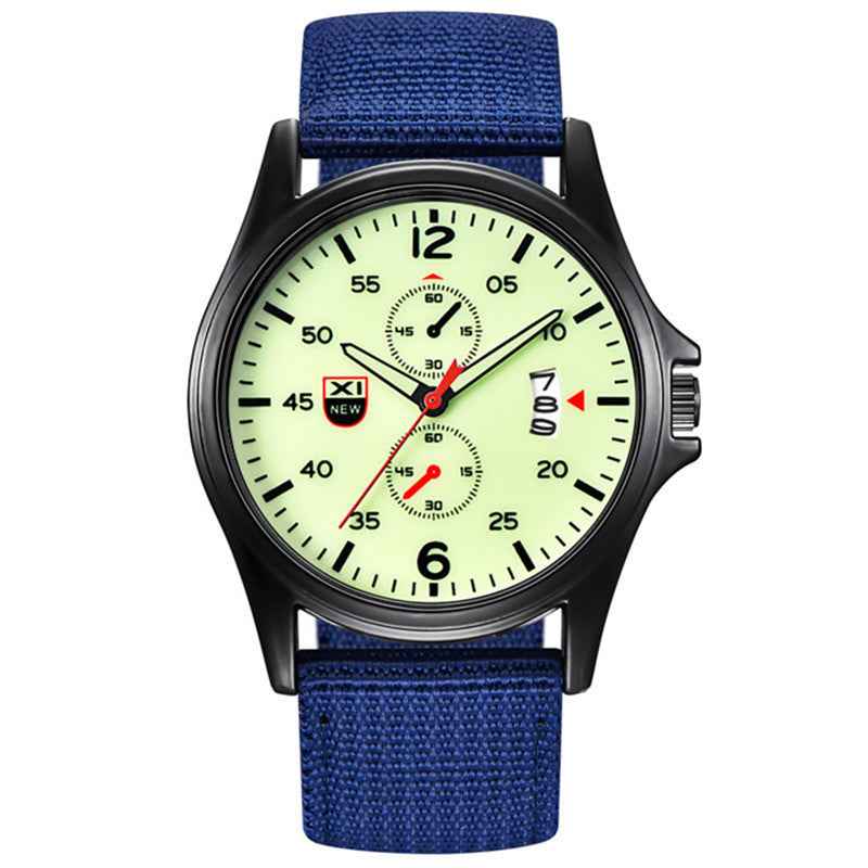 Fashion Nylon Strap Sports Army Style Watch Calendar Quartz Watch