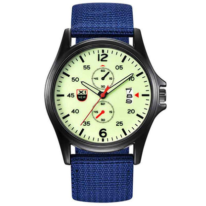 Fashion Nylon Strap Sports Army Style Watch Calendar Quartz Watch