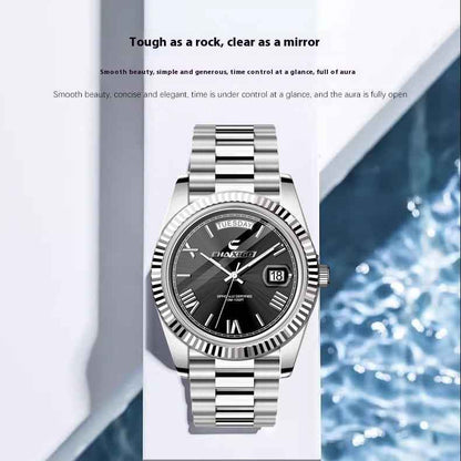 Fashion Men's Watch Steel Band Large Dial Quartz Wrist Watch