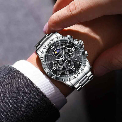 Automatic Non-mechanical Watch Steel Belt Waterproof Quartz Watch Men's Watch