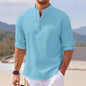 Men's Half Sleeve Polo Shirt Waffle Casual Loose