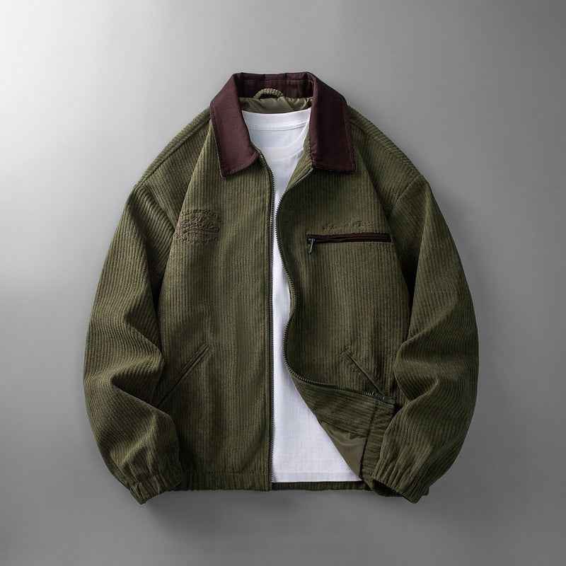 Corduroy Jacket Men's Solid Color Jacket Casual Top