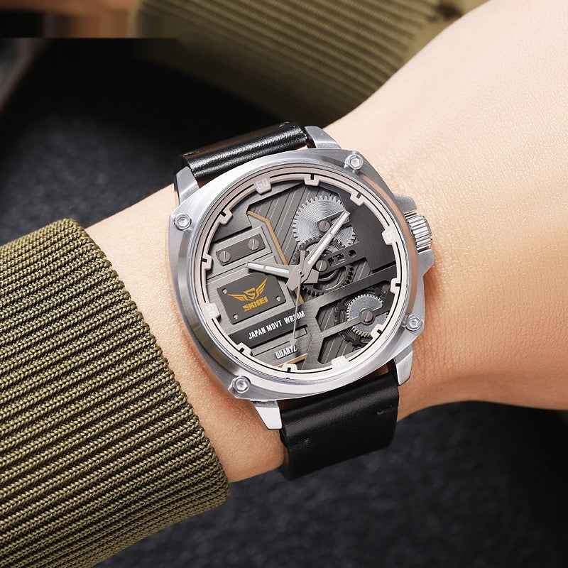 Skmei Genuine Goods New Men's Watch Mechanical Wind Large Dial Men's Quartz Watch 30 M Waterproof Belt Watch